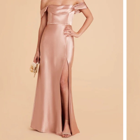 Birdy Grey Shiny Satin Rose Gold Mia Convertible Dress - Picture 3 of 4